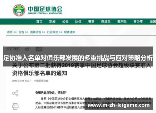 足协准入名单对俱乐部发展的多重挑战与应对策略分析 足协准入名单对俱乐部发展的多重挑战与应对策略分析